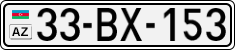License plate of Azerbaijan, Cars