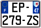 French license plate, SIV (ordinary)