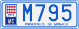 License plate of Monaco, Cars
