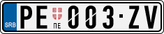 License plate of Serbia, Cars