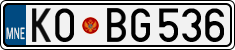 License plate of Montenegro, Cars