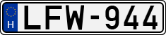license plates of Hungary, Cars (1990)