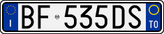 License plate of Italy, Cars (1994 year series)