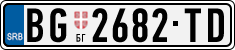 License plate of Serbia, Cars