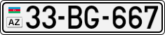License plate of Azerbaijan, Cars