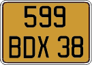French license plate, FNI