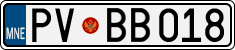 License plate of Montenegro, Cars