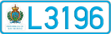 License plate of San Marino, Cars (A1234)