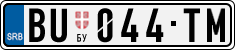 License plate of Serbia, Cars