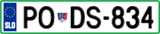 License plate of Slovenia, Cars