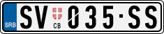 License plate of Serbia, Cars