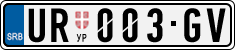 License plate of Serbia, Cars