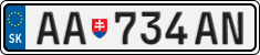 License plate of Slovakia, Cars