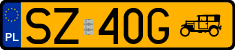 License plates of Poland, Oldtimers