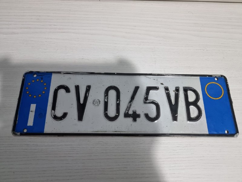 CV 045 VB, License plate without vehicle 