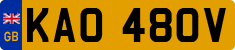 License plate of the United Kingdom, 1963 year system