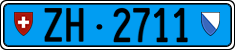 License plate of Switzerland, Work and fire vehicles (blue)
