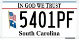 South Carolina, In God We Trust (1234AB/123 4AB)