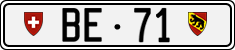 License plate of Switzerland, Cars