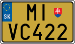 License plate of Slovakia, Export transit plates