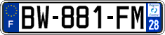 French license plate, SIV (ordinary)