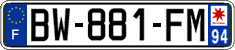 French license plate, SIV (ordinary)