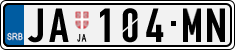 License plate of Serbia, Cars