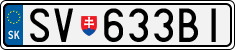 License plate of Slovakia, Cars