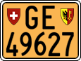 License plate of Switzerland, Slow vehicles (yellow)