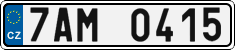 License plate of the Czech Republic, Cars (2001)