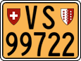 License plate of Switzerland, Slow vehicles (yellow)