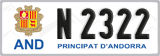 License plate of Andorra, Cars (A 1234)