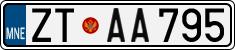 License plate of Montenegro, Cars