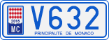 License plate of Monaco, Cars