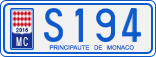License plate of Monaco, Cars