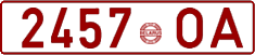 License plate Belarus, Cars (1992)