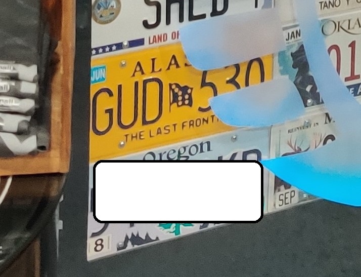 GUD 530, License plate without vehicle 