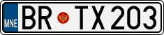 License plate of Montenegro, Cars