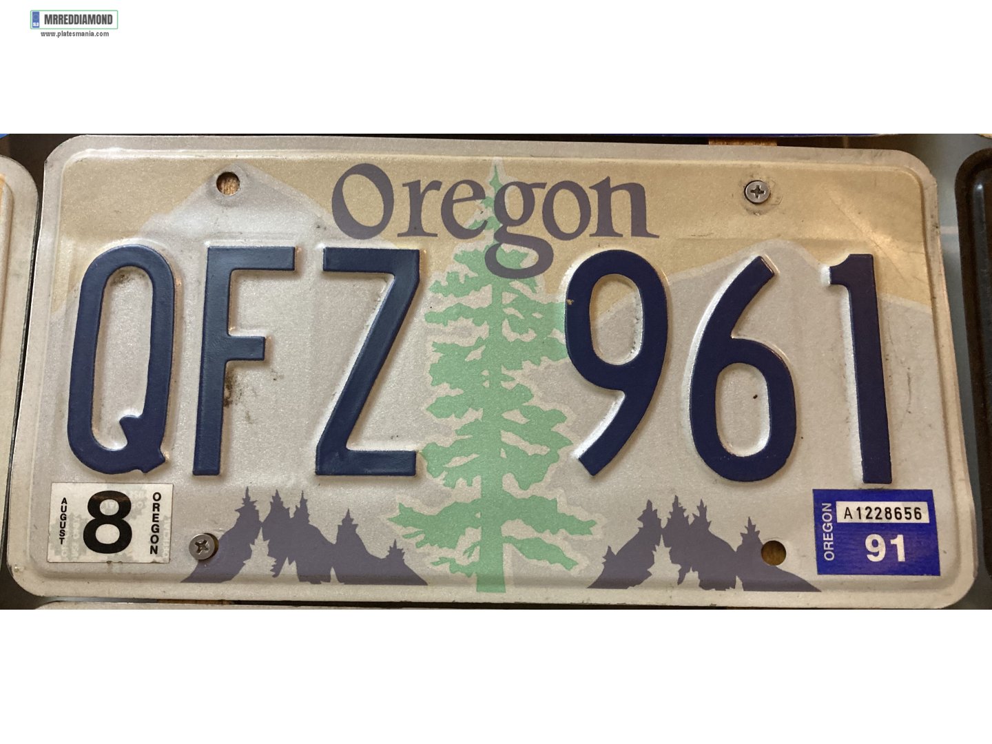 QFZ 961, License plate without vehicle 