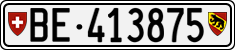 License plate of Switzerland, Cars