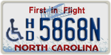 North Carolina, Vehicles for disabled persons (H/D 1234X)
