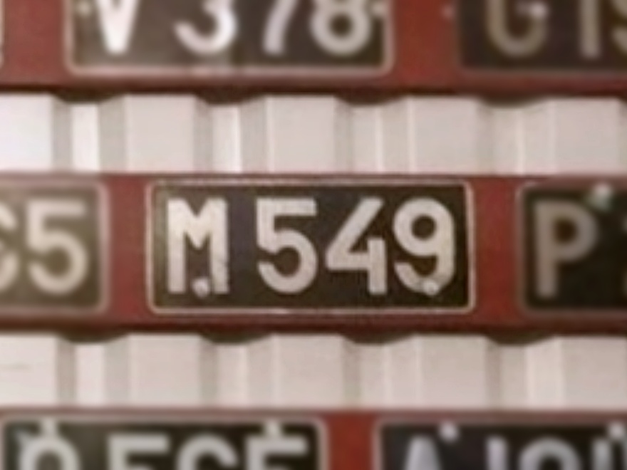M 549, License plate without vehicle 