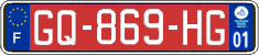 French license plate, SIV (free zones)