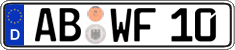 German license plate, Regular plates