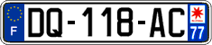 French license plate, SIV (ordinary)