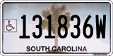 South Carolina, Vehicles for disabled persons (123456W)
