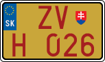 License plate of Slovakia, Oldtimers