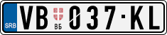License plate of Serbia, Cars