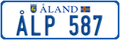License plate of Åland, Cars (ÅLA 1234)