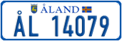 License plate of Åland, Cars (ÅL 12345)